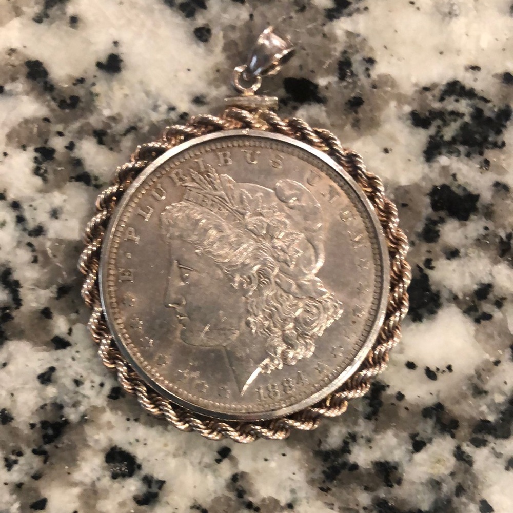 Elegant 1884 Morgan Silver Dollar Pendant
